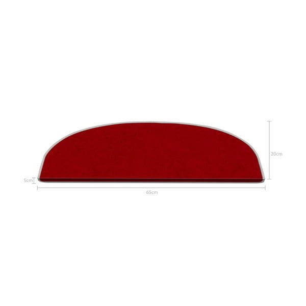 Laiptų kilimėlių rinkiniai raudonos spalvos 16 vnt. 20x65 cm Plain Color – Vitaus-image-2