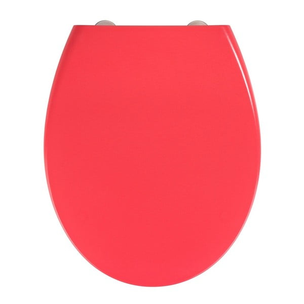 Raudonos spalvos klozeto sėdynė su lengvu uždarymu "Wenko Samos", 44,5 x 37,5 cm