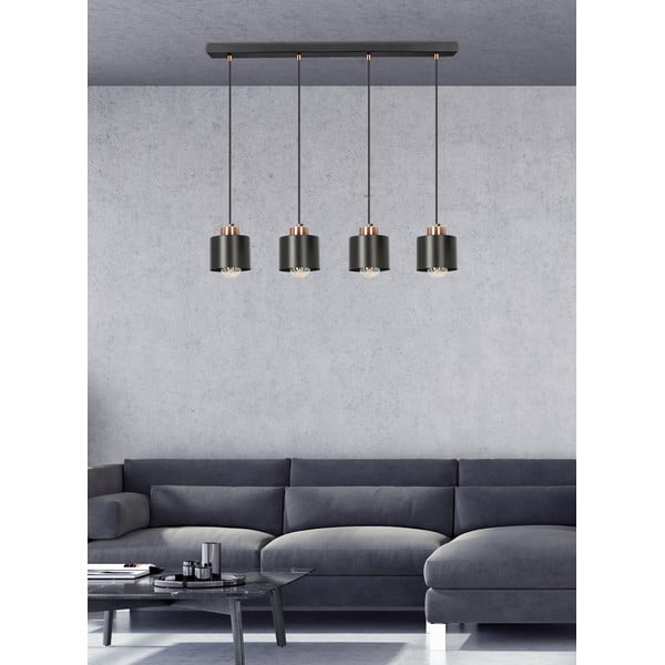 Juodo metalo pakabinamas šviestuvas 12x75 cm Olena - Candellux Lighting-image-1