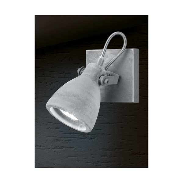 Pilkos spalvos sieninis šviestuvas "Trio Concrete", 10 cm ilgio-image-1