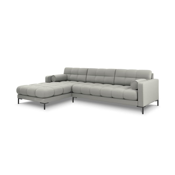 Šviesiai pilka kampinė sofa Cosmopolitan Design Bali, kampas kairėje