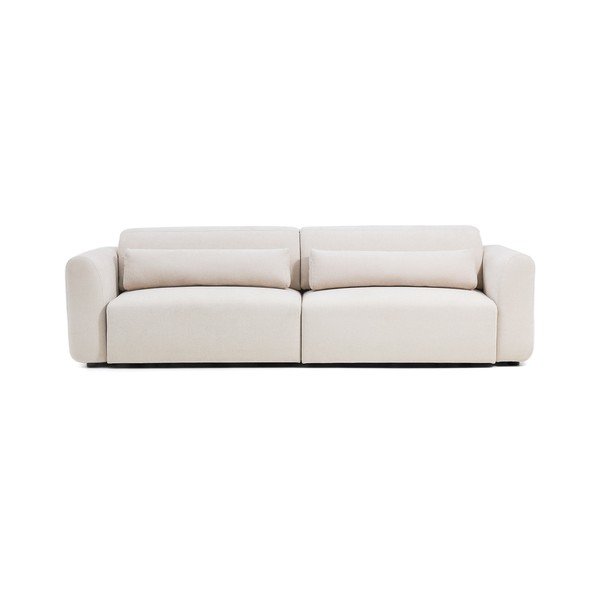 Smėlio spalvos reguliuojama/sulankstoma sofa iš šenilinio audinio su gultu 290 cm Lares – Kave Home