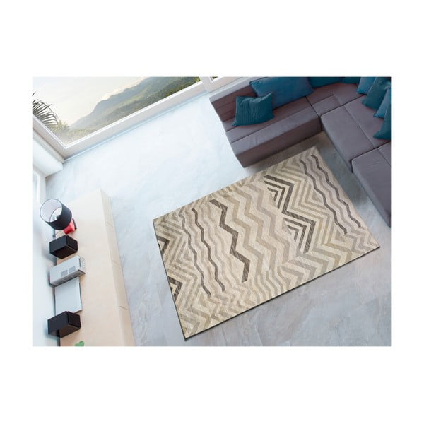 Pilkas viskozės kilimas Universal Belga Zig Zag, 70 x 110 cm-image-2