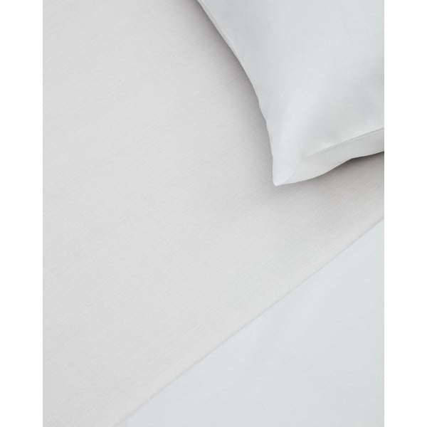 Paklodė baltos spalvos iš medvilninio perkelio su guma 90x200 cm Teia – Kave Home-image-2