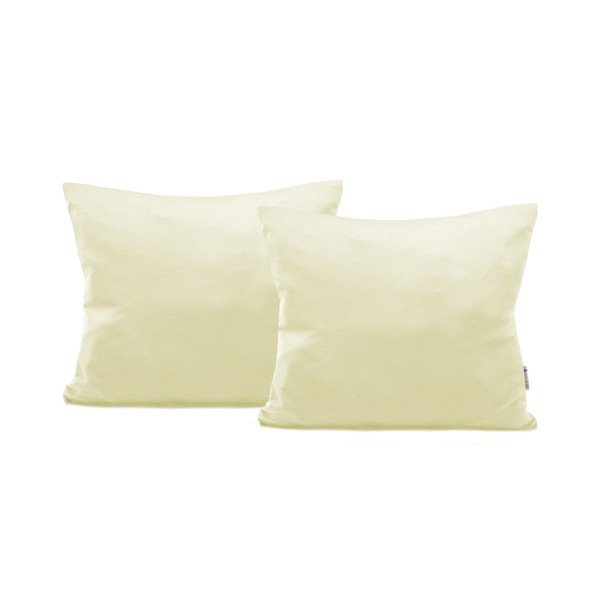 2 kreminių medvilninių užvalkalų rinkinys DecoKing Amber Cream, 50 x 60 cm