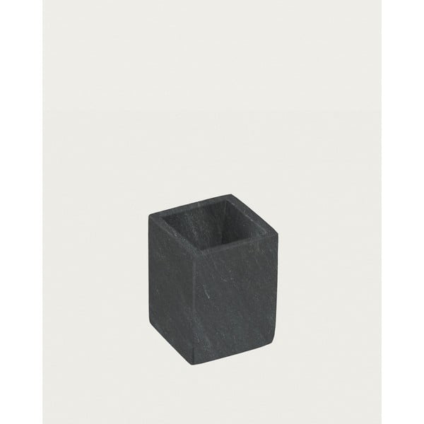 Tamsiai pilkos spalvos iš marmuro dantų šepetėlio indas Aixa – Kave Home-image-2