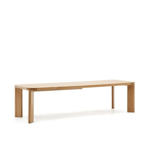 Prailginamas valgomojo stalas su papildomu stalviršiu su ąžuolo dekoro stalviršiu 100x240 cm Jondal – Kave Home-image-4