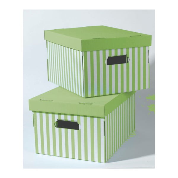 2 žalių saugojimo dėžių rinkinys "Compactor Stripes