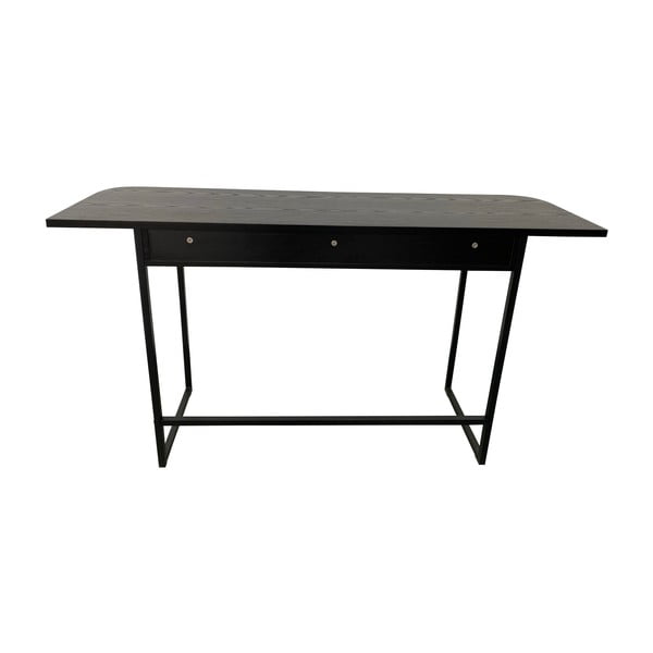 Juodos spalvos konsolinis staliukas iš uosio 40x140 cm Darlington – Actona-image-4