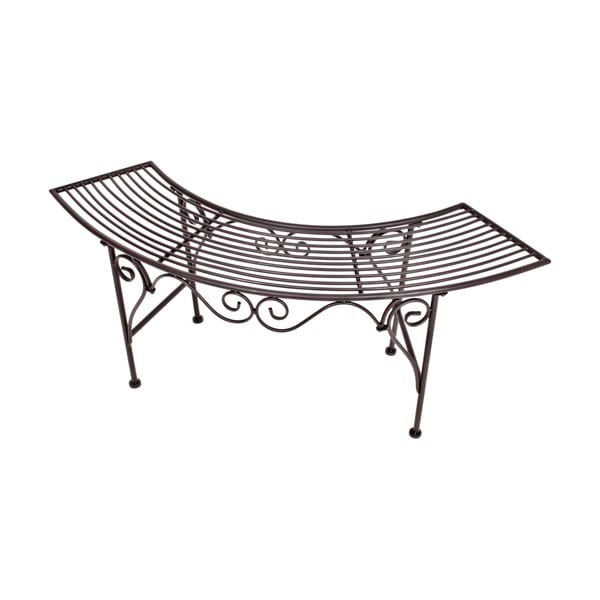 Metalinis sodo suoliukas juodos spalvos/tamsiai rudos spalvos Fuego – Garden Pleasure-image-2