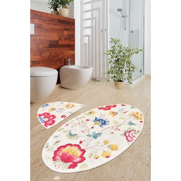 Vonios kilimėliai šviesiai rudos spalvos 2 vnt. 60x100 cm Arya – Foutastic-image-1