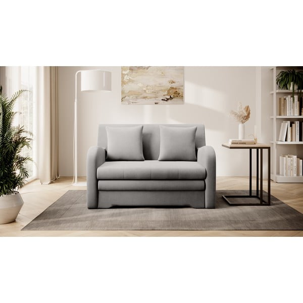 Šviesiai pilkos spalvos iš velveto sulankstoma sofa 130 cm Ario – ELTAP-image-4