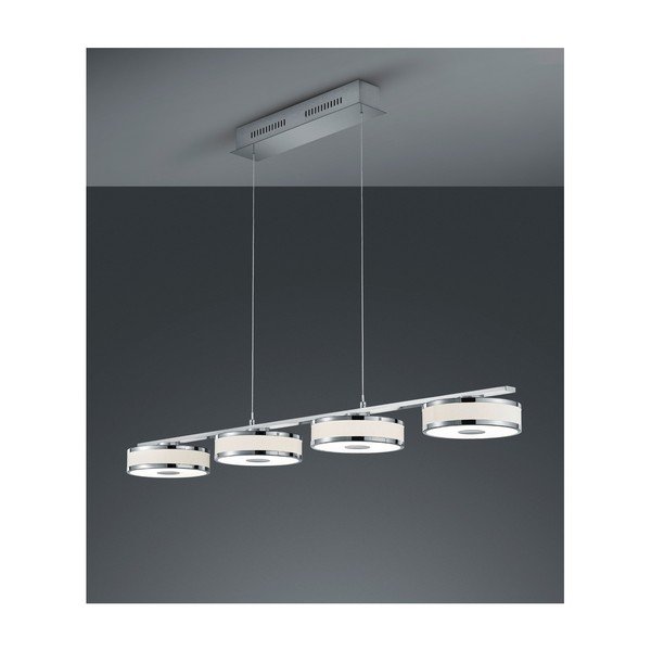 Sidabrinės spalvos, 1,15 m ilgio LED pakabinamas šviestuvas "Trio Agento-image-1