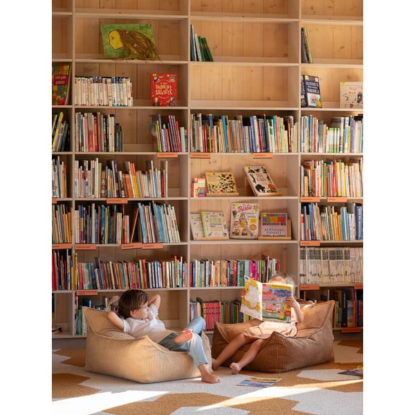 Rudos spalvos iš kordinio velveto vaikiškas sėdmaišis Chair – Wigiwama-image-4