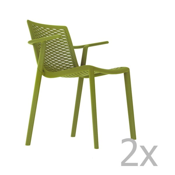 2 žalių sodo valgomojo kėdžių rinkinys "Resol Net-Kat