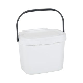 Baltas universalus plastikinis kompostuojamų atliekų indas su dangčiu Addis, 24,5 x 18,5 x 19 cm