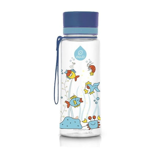 Mėlynas plastikinis butelis Equa Equarium, 0,6 l