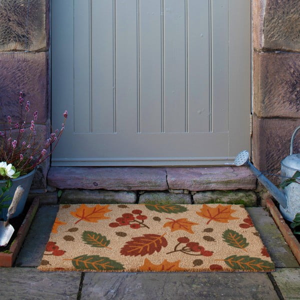 Iš kokoso pluošto grindų kilimėlis 40x60 cm Autumn Leaves – Artsy Doormats-image-3