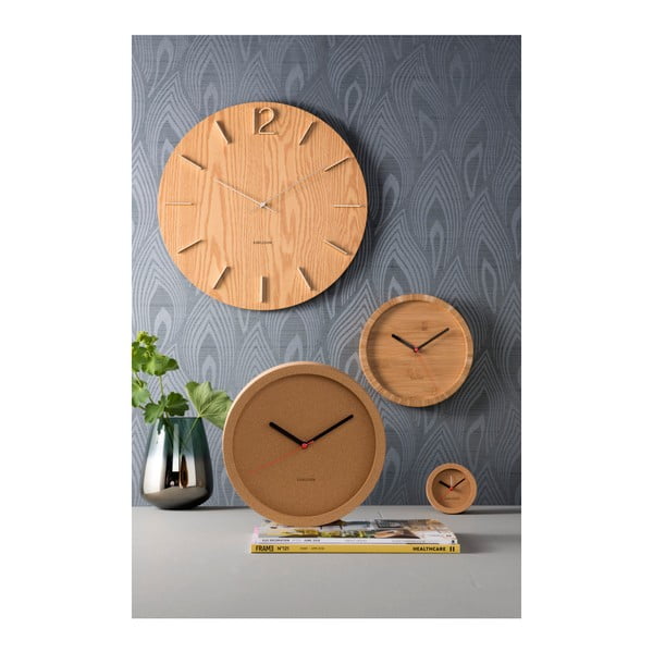 Karlsson Tom rudas bambukinis sieninis laikrodis, ⌀ 26 cm-image-2