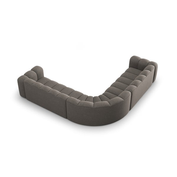 Tamsiai pilkos spalvos iš šenilinio audinio modulinė kampinė sofa Lupine – Micadoni -image-3