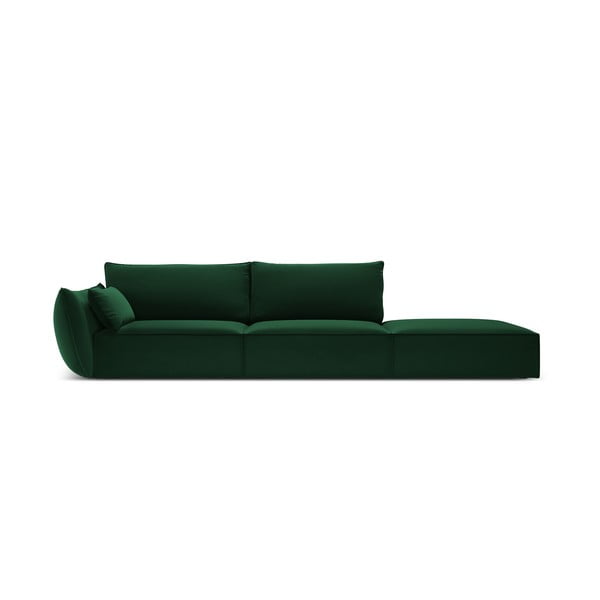 Tamsiai žalios spalvos iš velveto sofa su kairiuoju kampu 264 cm Vanda – Mazzini Sofas