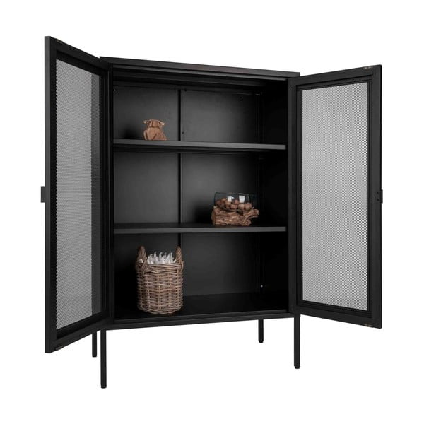 Iš metalo vitrina juodos spalvos 80x120 cm Melbourne – House Nordic-image-3
