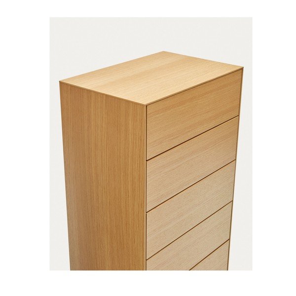 Aukšta šoninė spintelė natūralios spalvos iš ąžuolo 60x114 cm Vedrana – Kave Home-image-3