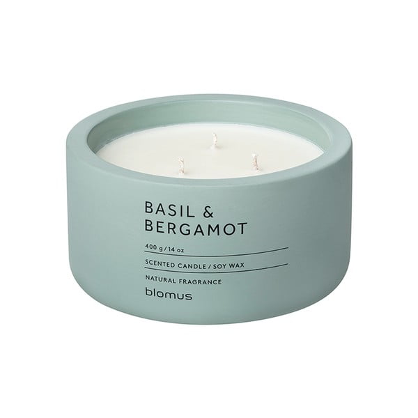Aromatinė žvakė iš sojų vaško degimo laikas 25 h Fraga: Basil & Bergamot – Blomus