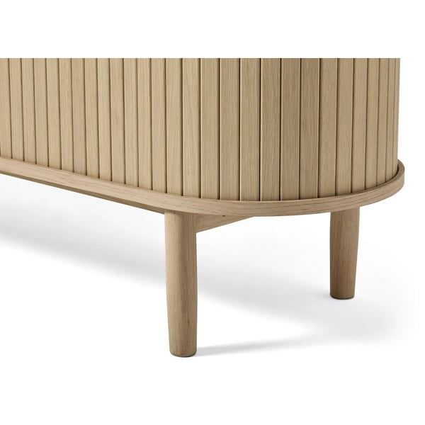 Natūralios spalvos TV spintelė iš ąžuolo 180x56x40 cm Meta – Unique Furniture-image-4