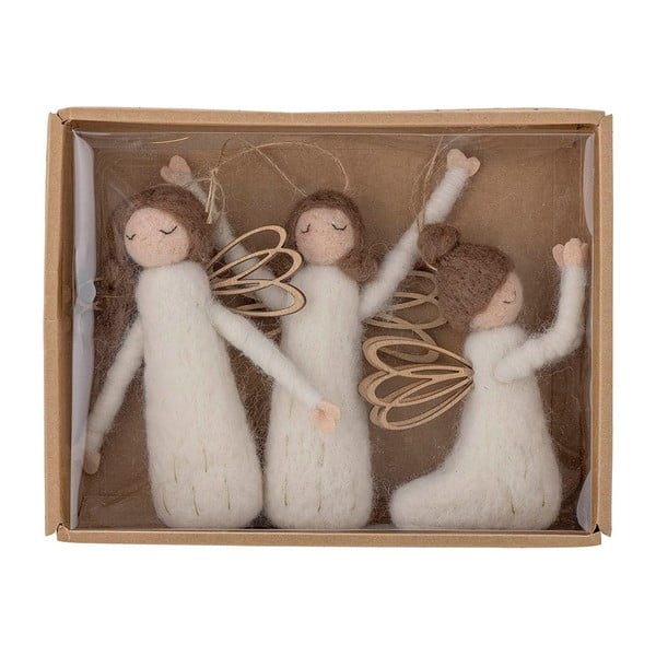 Iš vilnos eglutės papuošimai 3 vnt. 13 cm Pavla – Bloomingville-image-3