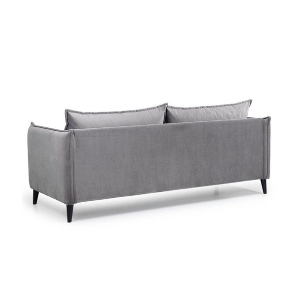 Pilka aksominė sofa Scandic Leo, 208 cm-image-2