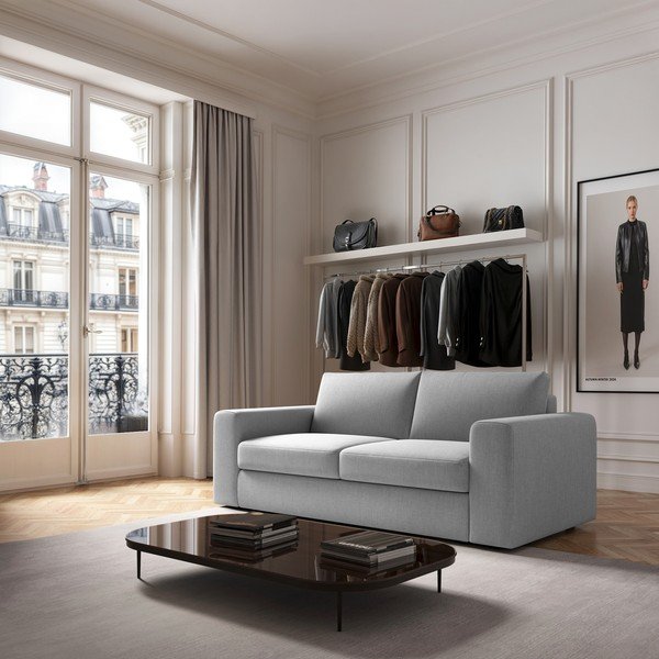 Šviesiai pilkos spalvos sofa 218 cm Baga – Rodier-image-1