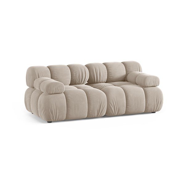 Kreminės spalvos sofa iš velveto 188 cm – Micadoni -image-1