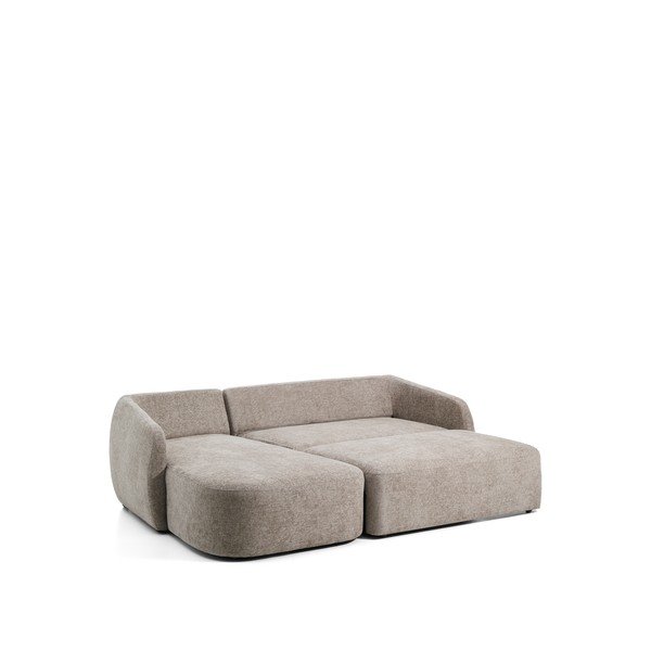 Taupe spalvos sulankstoma kampinė sofa iš šenilinio audinio (su kairiuoju kampu/su gultu) Laira – Kave Home-image-3