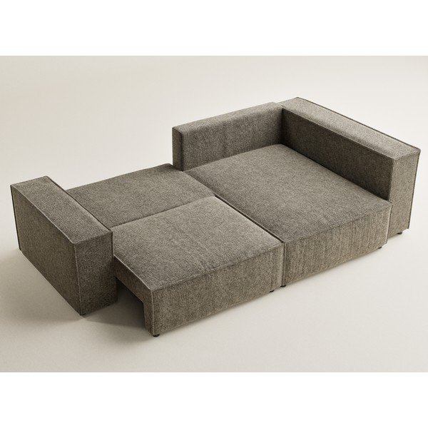 Rudos spalvos sulankstoma/su sandėliavimo vieta kampinė sofa iš šenilinio audinio (su dešiniuoju kampu/„L“ formos) Tonga – Maison de Rêve-image-3