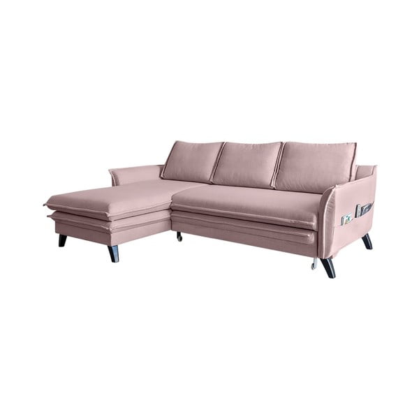 Rausvos spalvos sofa-lova Miuform Charming Charlie, kairysis kampas