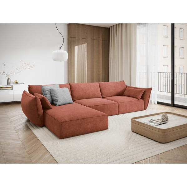 Raudona kampinė sofa (kairysis kampas) Vanda - Mazzini Sofas-image-1