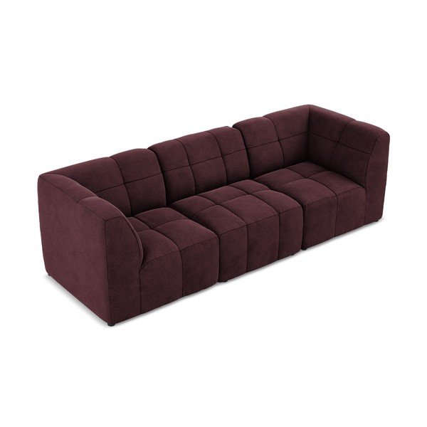 Bordo spalvos sofa iš velveto 255 cm Aloha – Makamii-image-3