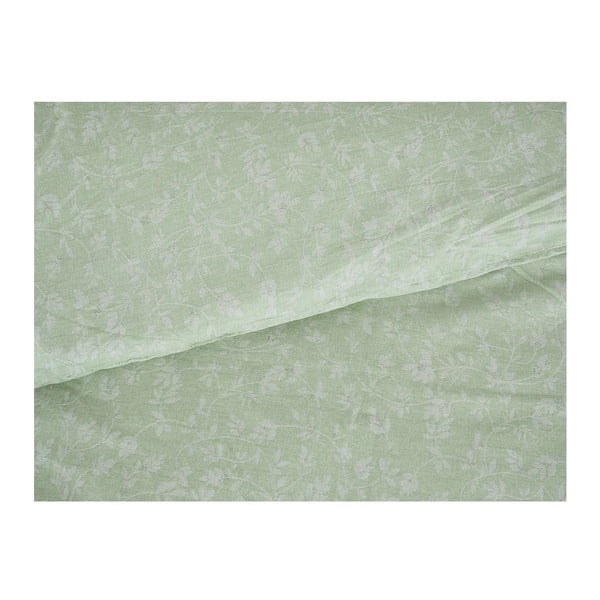 Žalios spalvos iš banguotos tekstūros viengulė patalynė 140x200 cm Green Flowers – B.E.S.-image-1