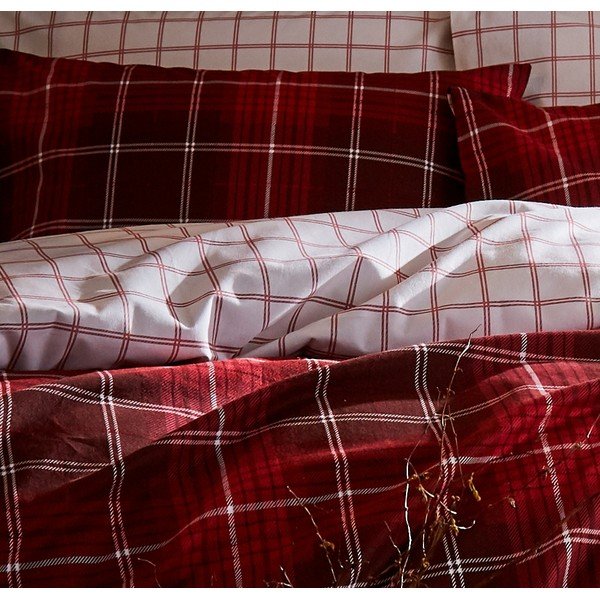 Raudona medvilninė patalynė Catherine Lansfield Brushed Tartan, 200 x 200 cm-image-4