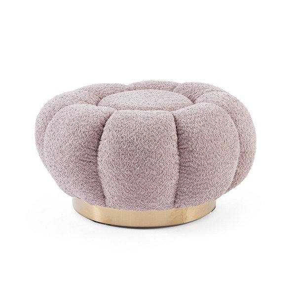 Pilkai rožinės spalvos taburetė iš boucle Florel – Bizzotto
