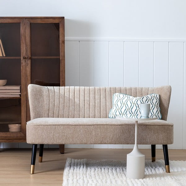 Smėlio spalvos iš šenilinio audinio sofa 134 cm Glam – Ixia-image-1