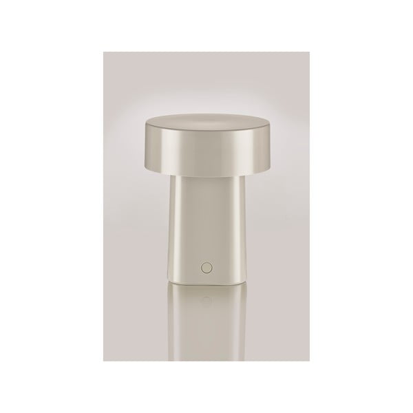Pilkai smėlinės spalvos iš plastiko stalinis šviestuvas LED (aukštis 18 cm) Oblong – Zone-image-4