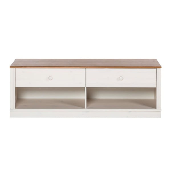 Iš pušies masyvo TV spintelė baltos spalvos 137x47 cm Anita – Støraa