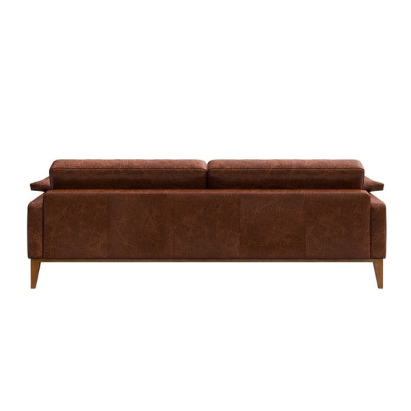 Raudonai ruda odinė sofa MESONICA Musso, 211 cm-image-3