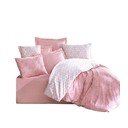 Baltos spalvos/rožinės spalvos iš ranforce medvilnės dvigulė/itin ilga patalynė 240x220 cm Soft Geometry – Mila Home Luxury