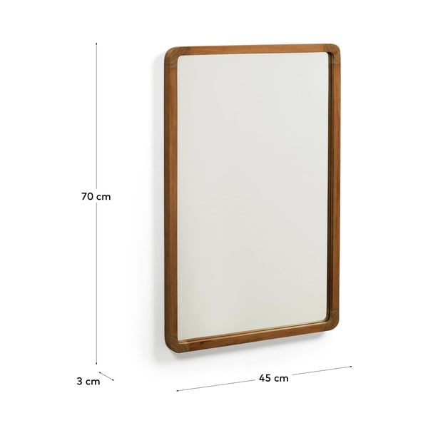 Sieninis veidrodis su medžio masyvo rėmu 45x70 cm Shamel – Kave Home-image-4