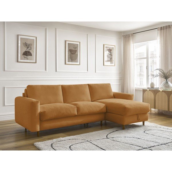 Garstyčių spalvos kampinė sofa Nouveau Cocoone – Bobochic Paris-image-1