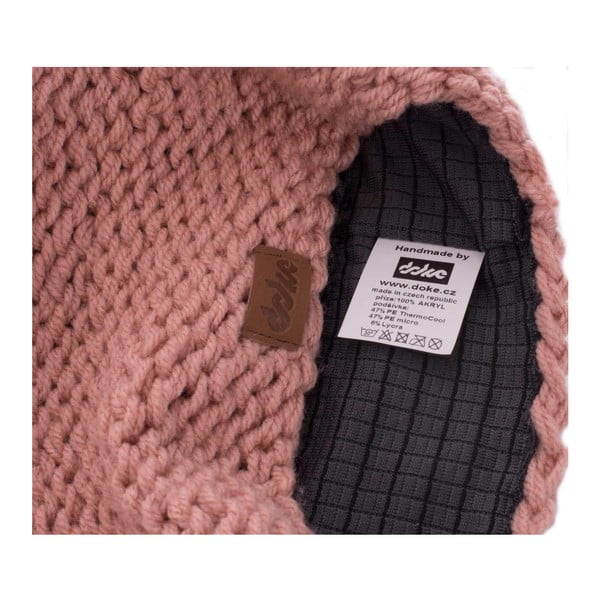 Rožinė rankomis megzta kepurė DOKE Peach-image-4