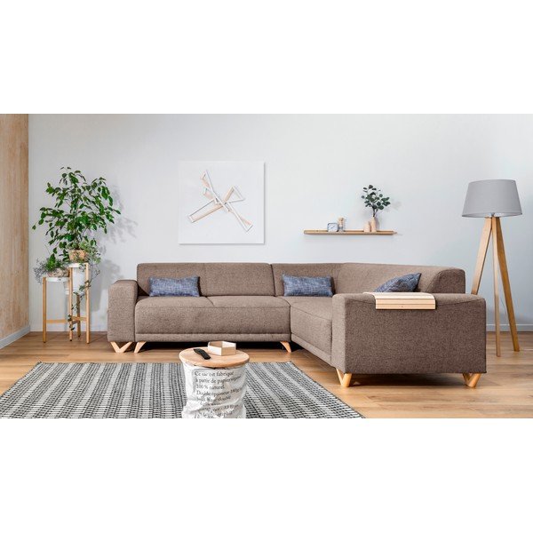 Rudos spalvos sulankstoma/su sandėliavimo vieta kampinė sofa (su dešiniuoju kampu/„L“ formos) Classy Sophie – Miuform-image-1